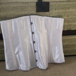 New White Satin Corset